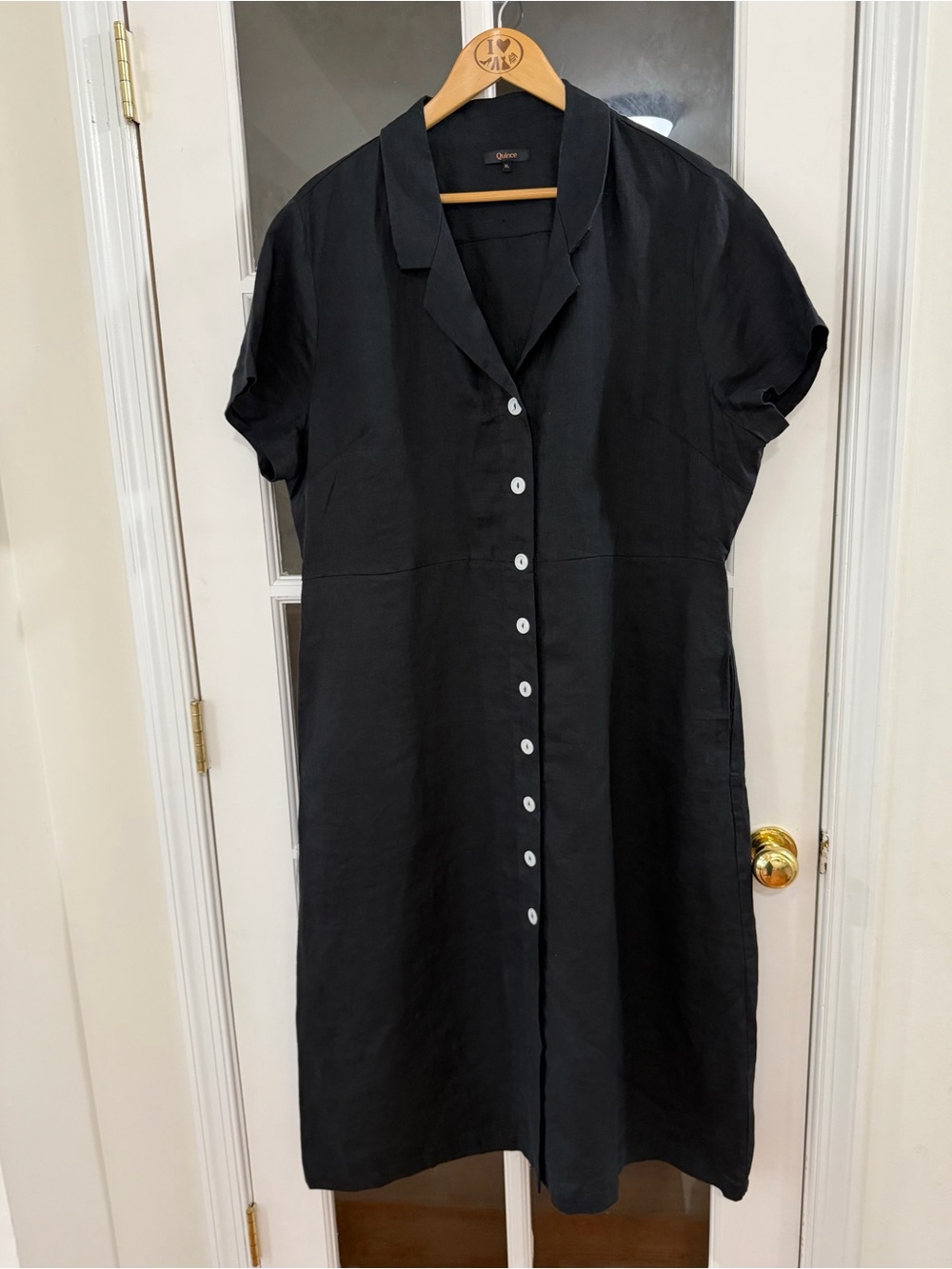 Quince 100% linen Dress - Size XL - Black